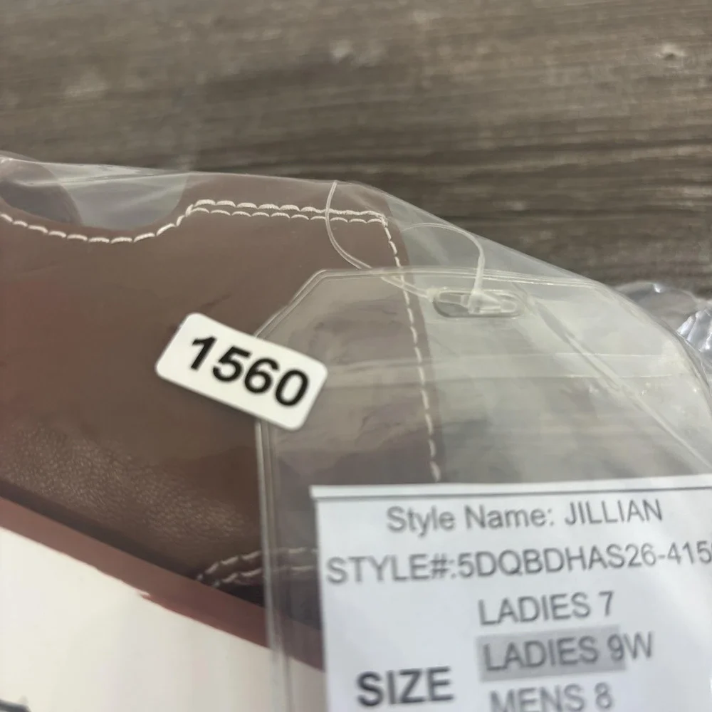 New! Denver Hayes Jillian Slide Sandal Shoes Womens Size 9W Brown Buckle Strap